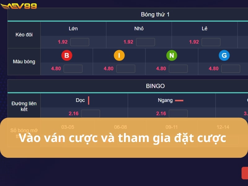 Chọn hình thức và tiến hành đặt cược